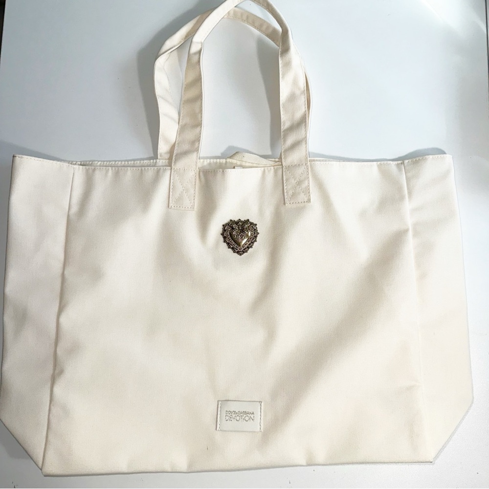 Dolce & Gabbana Cream Tote with Gold Accent